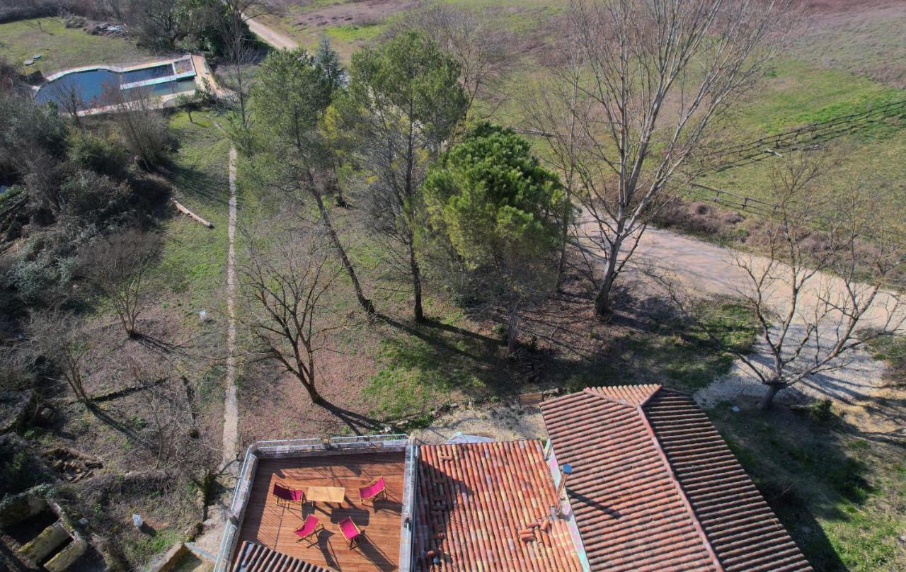 Grand Gite Les Cabanes De Fallot Pour 19 Personnes - Piscine Naturelle L'isle-Bouzon المظهر الخارجي الصورة